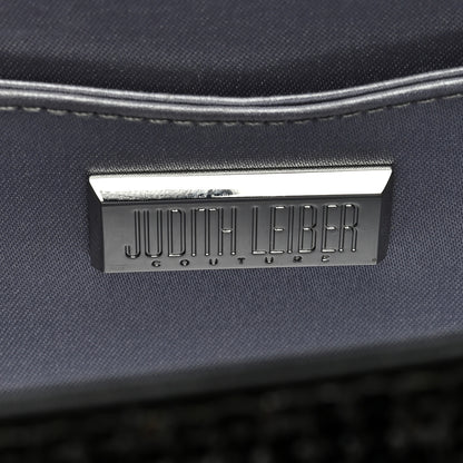 Judith Leiber Crystal Bow Top Handle Black Silver 6 of 8