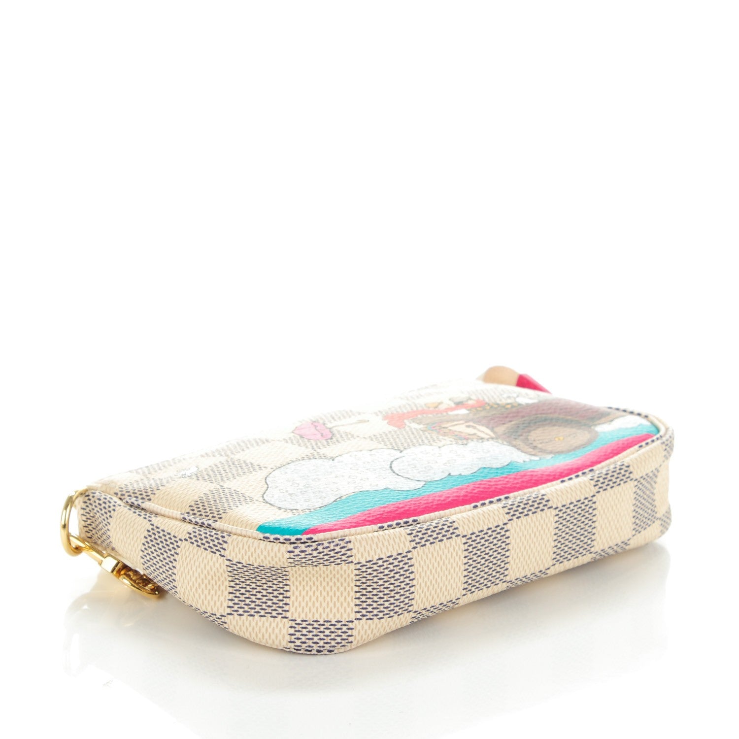 Louis Vuitton Damier Azur 2015 Christmas Animation Mini Pochette Accessories 4 of 7
