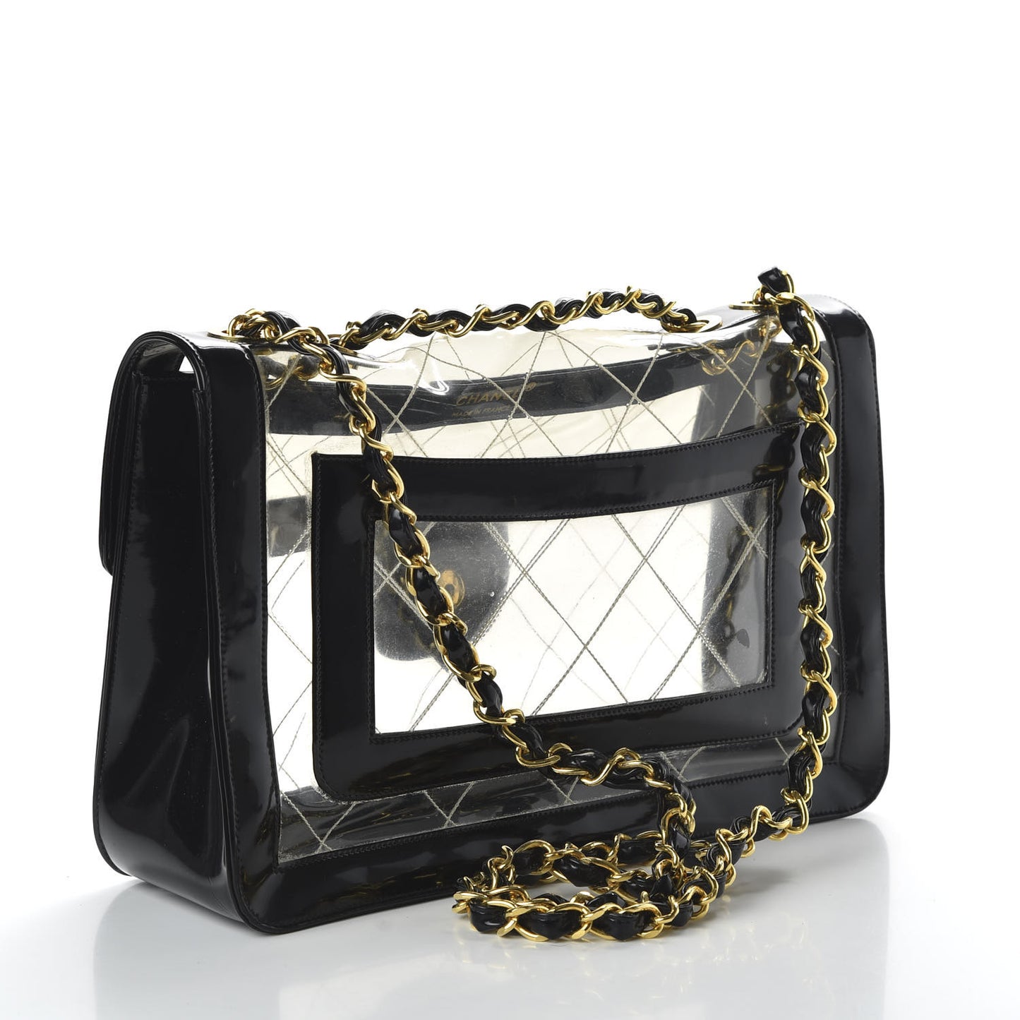PVC Quilted Maxi Flap Black