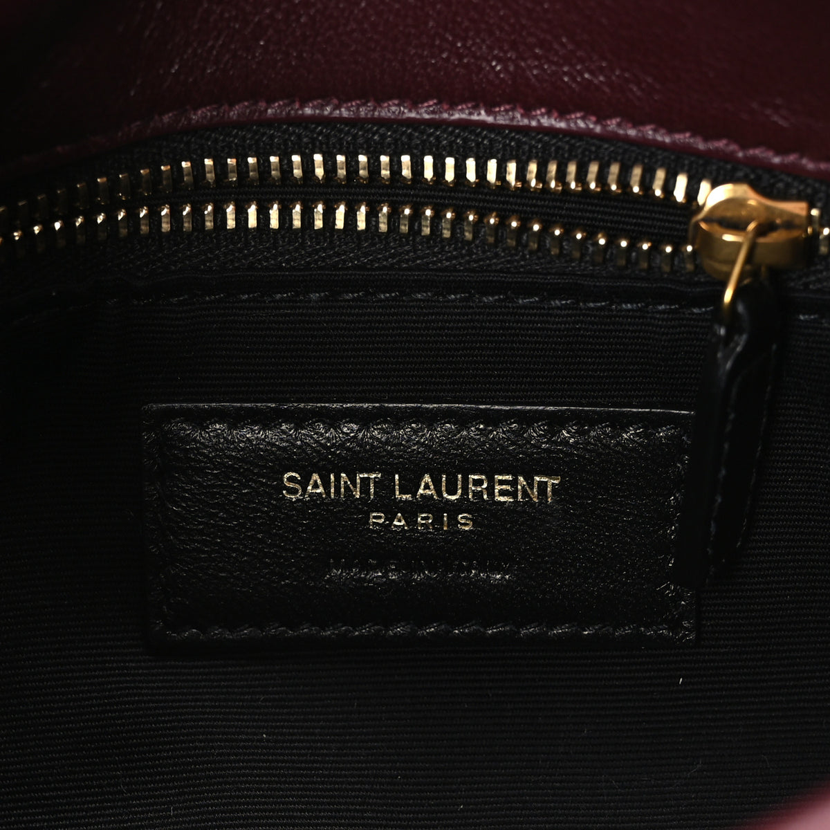 Saint Laurent Lambskin Quilted Toy Loulou Puffer Monogram Chain Satchel Rouge Cabernet 5 of 10