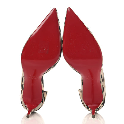 Christian Louboutin Crepe Satin Leopard Print Gigi Iriza 85 Pumps 39.5 Vintage Rose 6 of 9