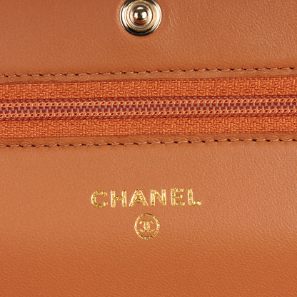 Chanel Lambskin Quilted Wallet On Chain WOC Dark Beige 6 of 8