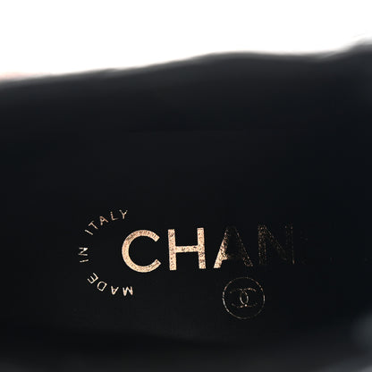 Chanel Shiny Calfskin Quilted Lace Up Combat Boots 36.5 Black 9 of 11