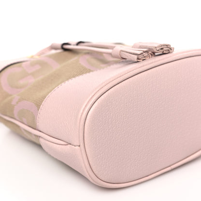 Gucci Monogram Jumbo GG Textured Dollar Calfskin Mini Ophidia Bucket Bag Beige Perfect Pink 9 of 11