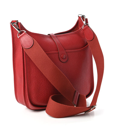 Hermes Taurillon Clemence Evelyne III PM Rouge Garance 3 of 14