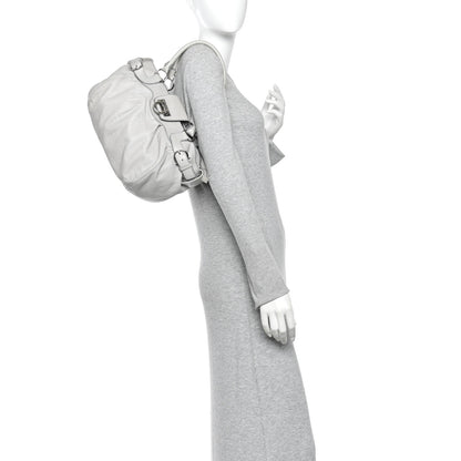 Salvatore Ferragamo Calfskin Marisa Shoulder Bag Grey 2 of 10