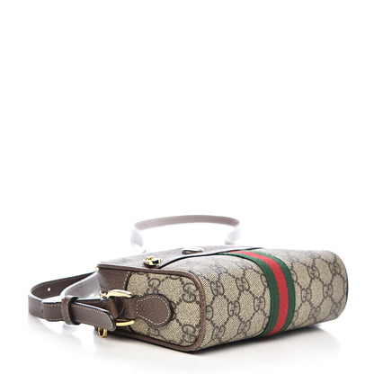 Gucci GG Supreme Monogram Web Mini Ophidia Shoulder Bag Brown 4 of 11