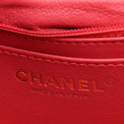 Chanel Lambskin Chevron Quilted Mini Rectangular Flap Dark Pink 5 of 9