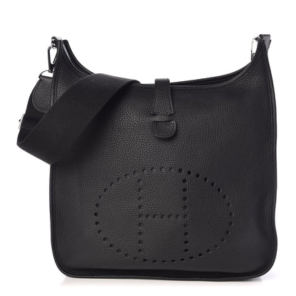 Hermes Taurillon Clemence Evelyne III GM Black 1 of 9