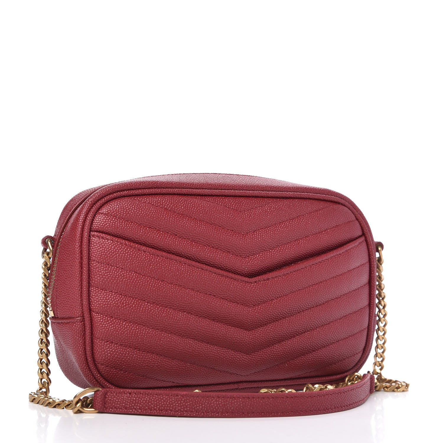 Saint Laurent Grain De Poudre Matelasse Monogram Mini Lou Camera Bag Eros Red 3 of 10