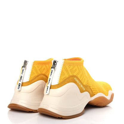 Fendi Technical 3D Mesh Womens FFluid Zip Up Sneakers 36 Reggae Corn White 4 of 10