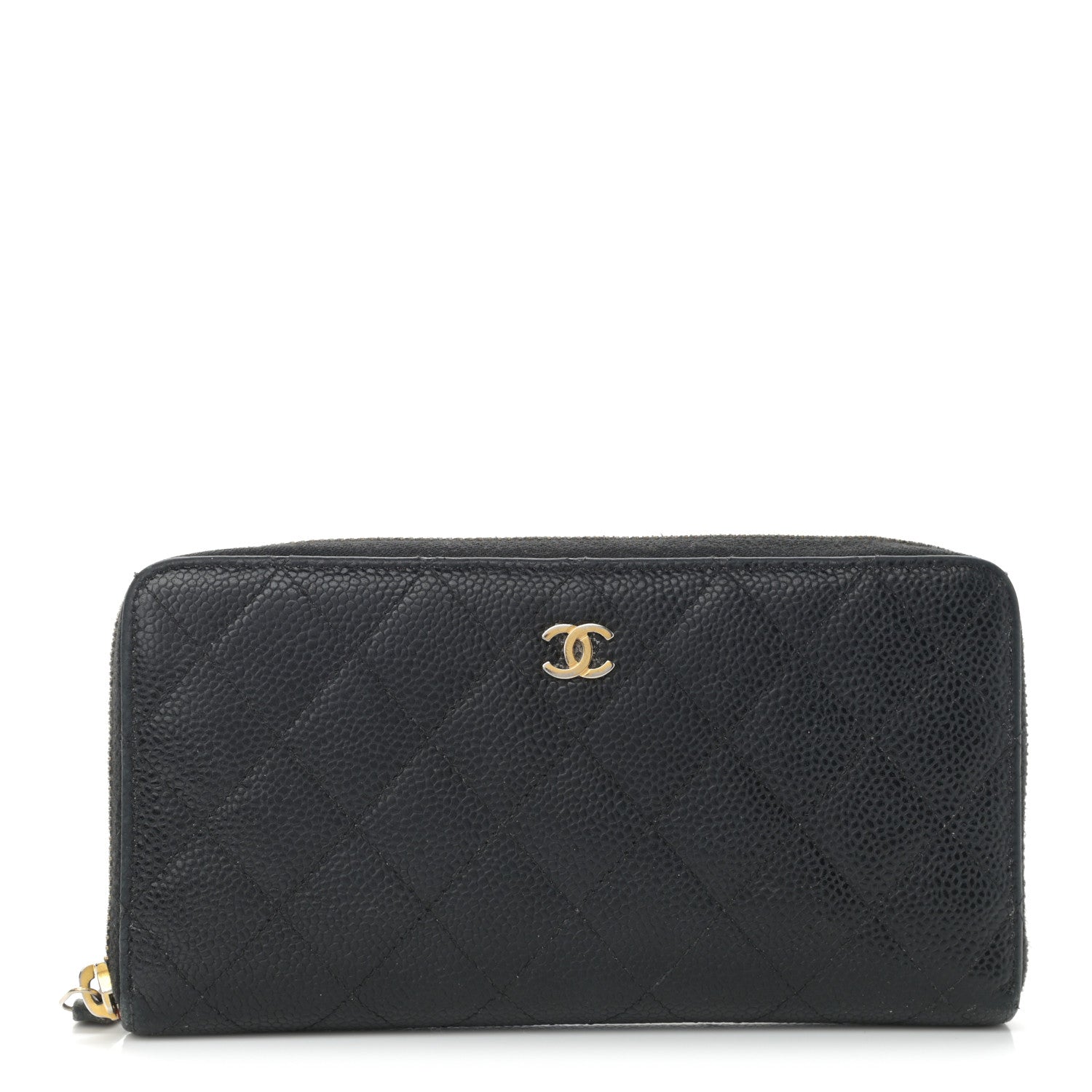 Chanel Caviar Quilted Large Gusset Zip Around Wallet Black 1 of 10
