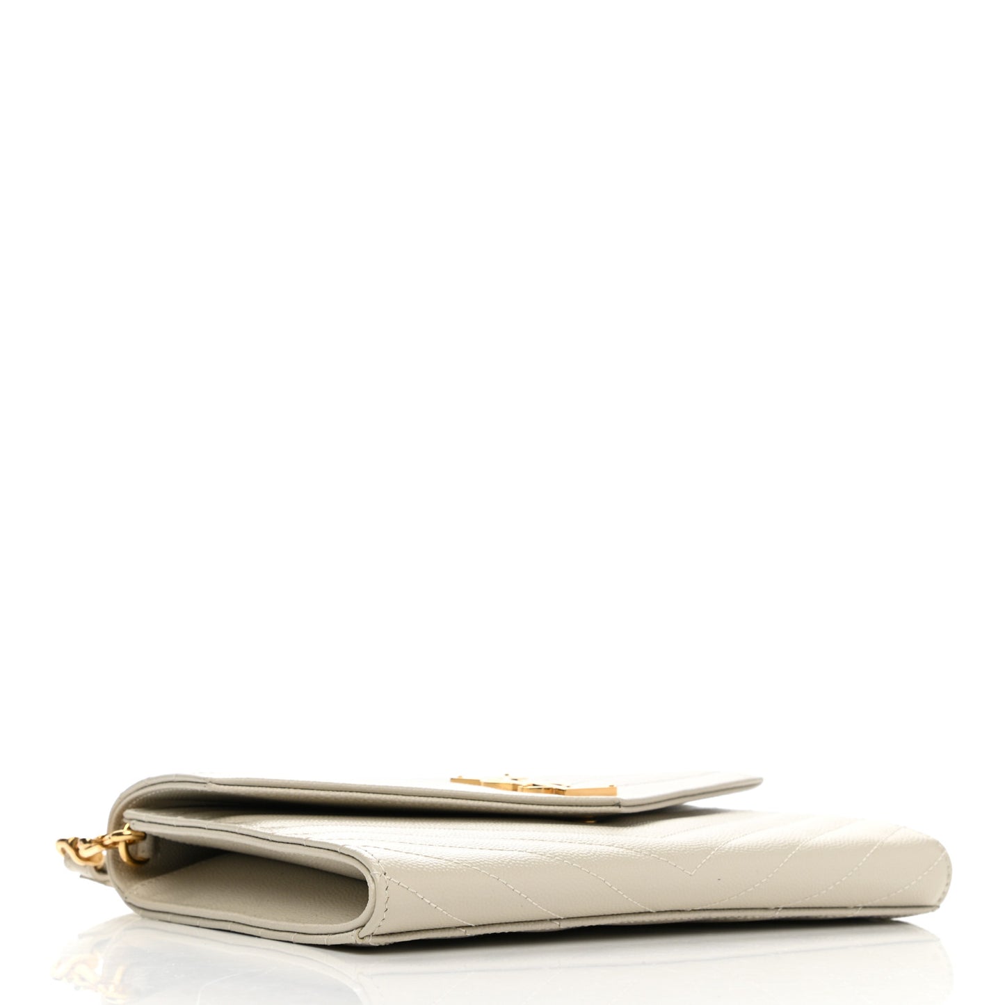 Grain De Poudre Matelasse Chevron Monogram Envelope Clutch Crema Soft