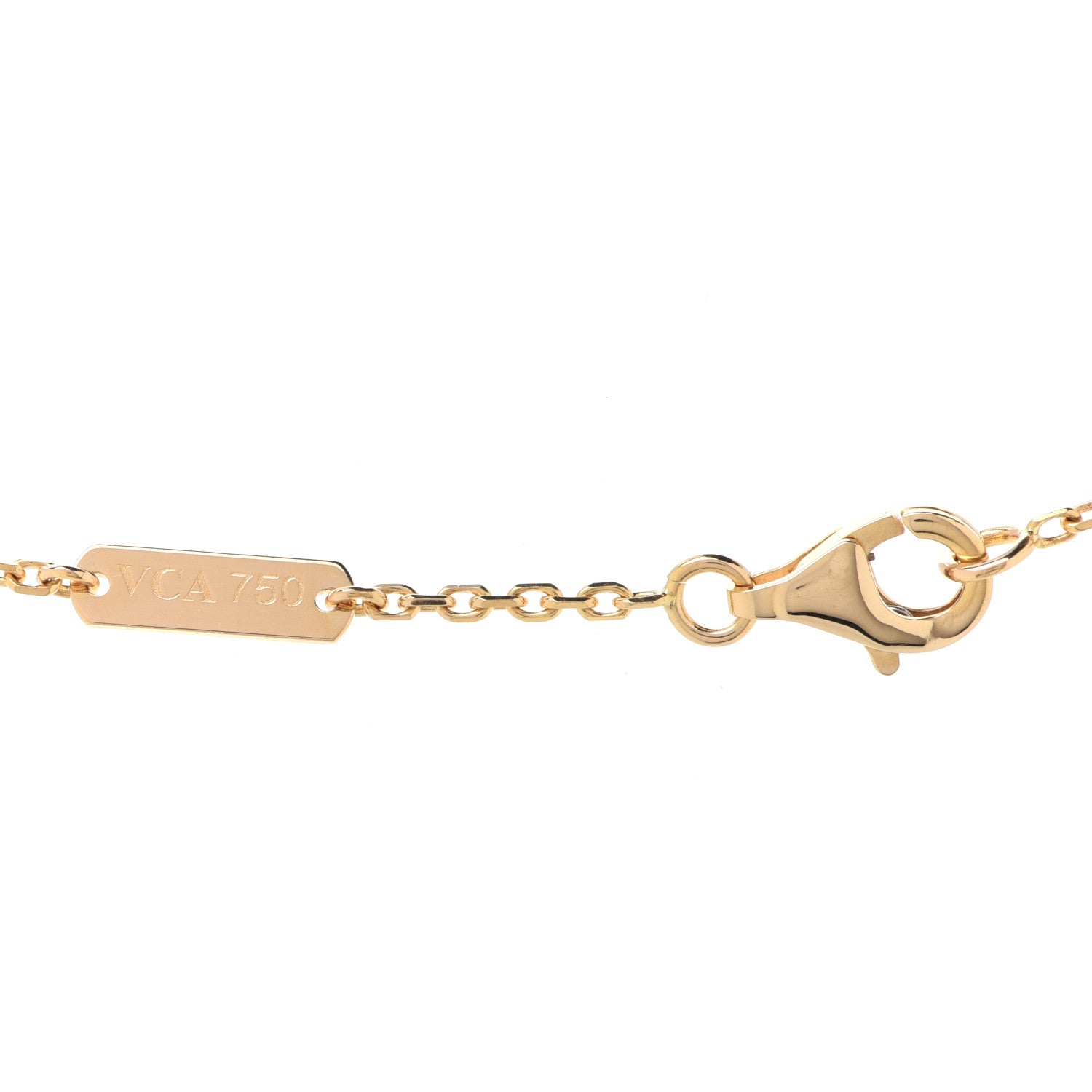 Van Cleef & Arpels 18K Yellow Gold Mother of Pearl Vintage Alhambra Pendant Necklace 5 of 7