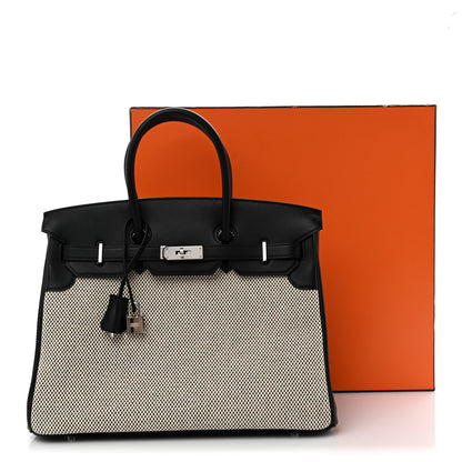 Hermes Toile Swift Birkin 35  Natural Black 12 of 12