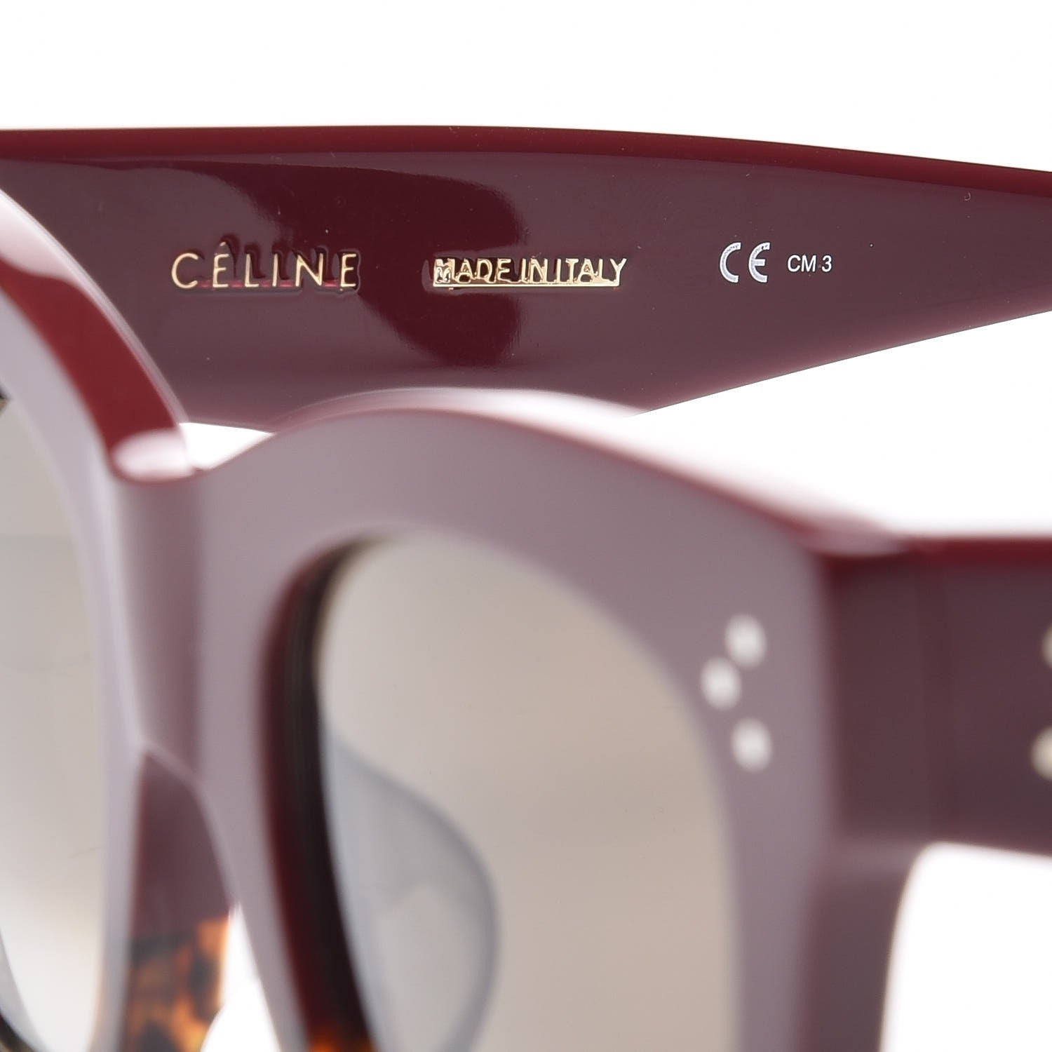Celine Catherine Sunglasses CL 41098/F/S Burgundy Havana 6 of 7