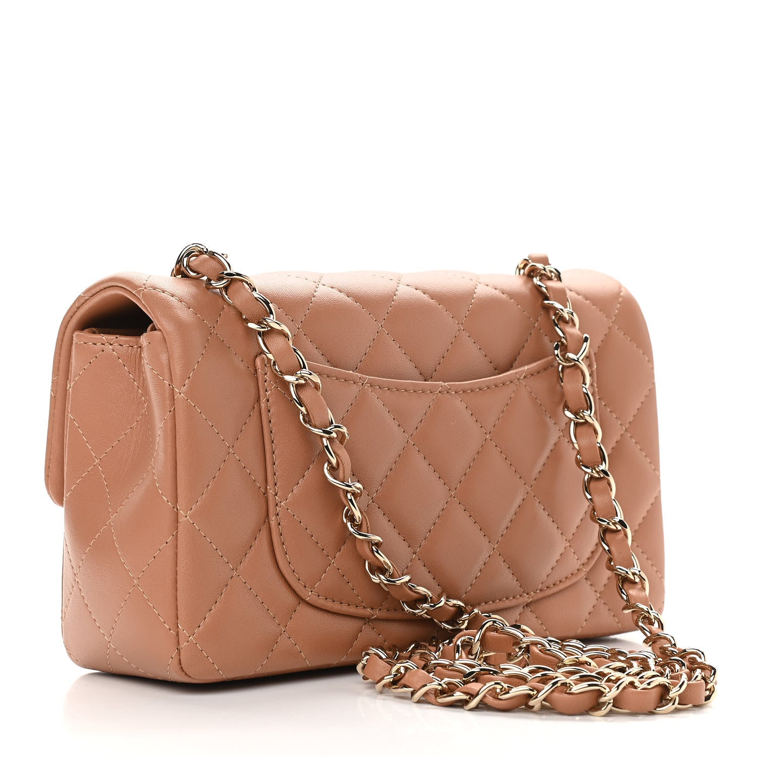 Chanel Lambskin Quilted Mini Rectangular Flap Brown 2 of 10