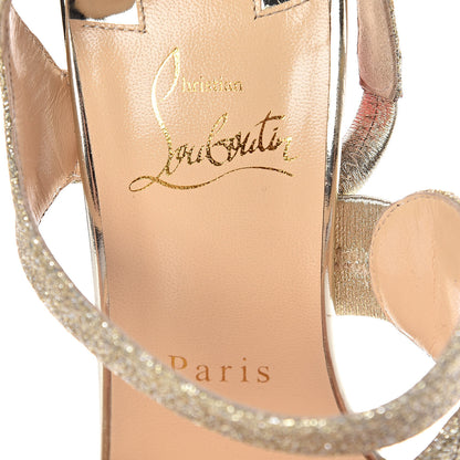 Christian Louboutin Glitter Specchio Vavazou 100 Strappy Sandals 38.5 Light Gold 7 of 9