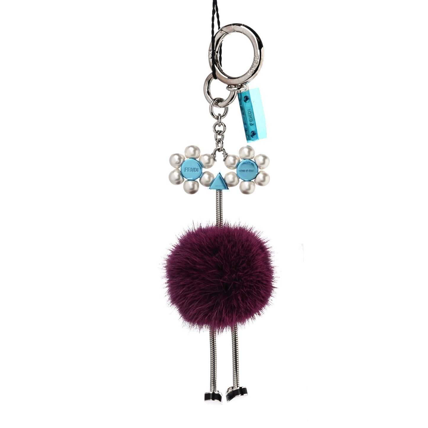 Mink Fur Pearl Chick Pom Pom Bag Charm Passion