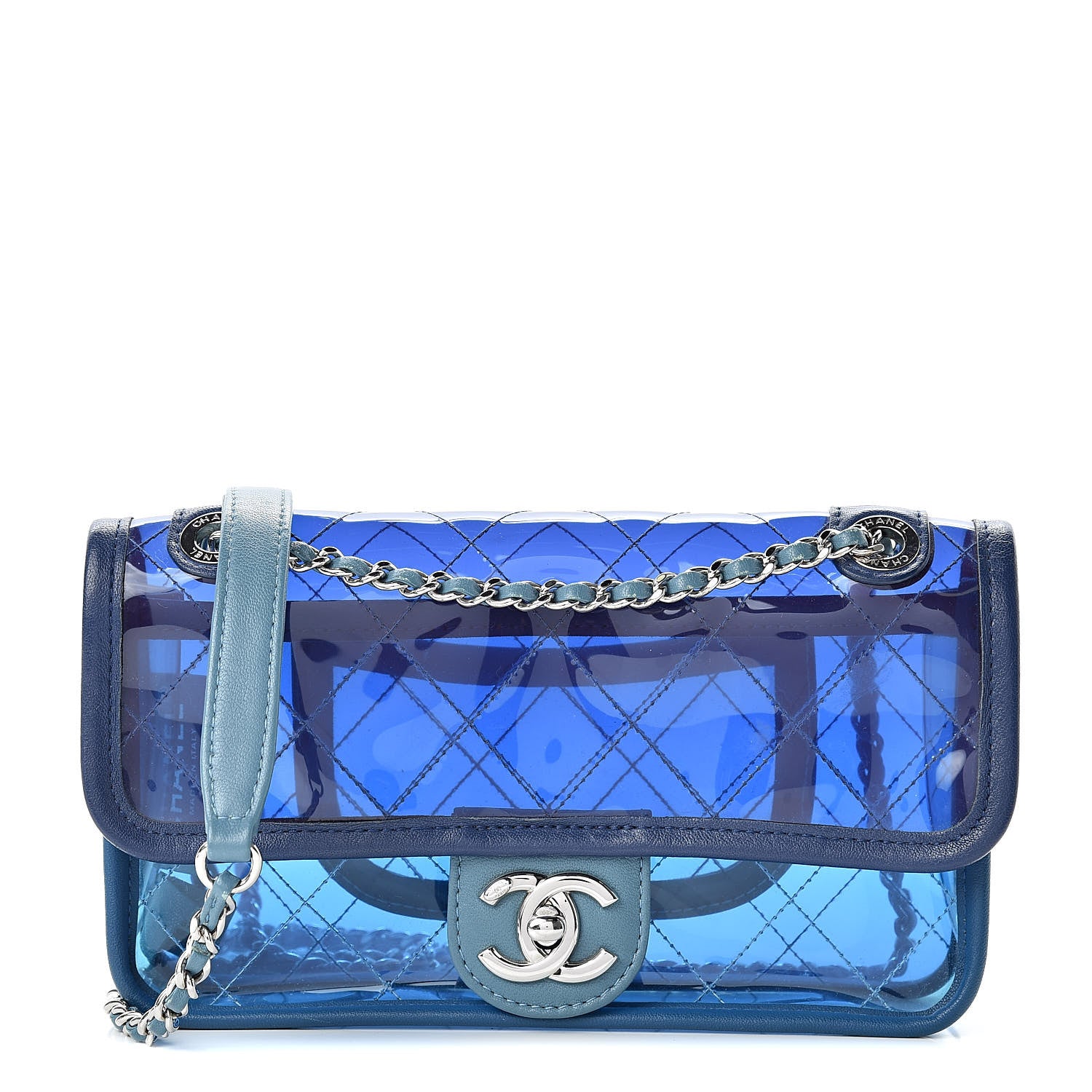 Chanel PVC Lambskin Stitched Mini Coco Splash Flap Blue 1 of 10