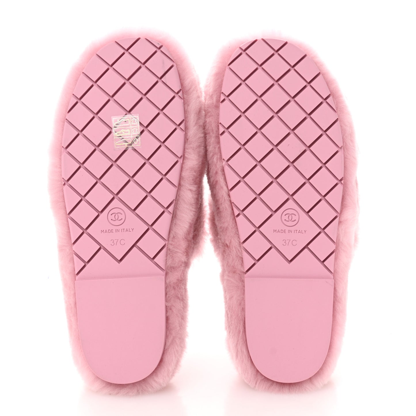 Shearling CC Flat Mules 37 Pink