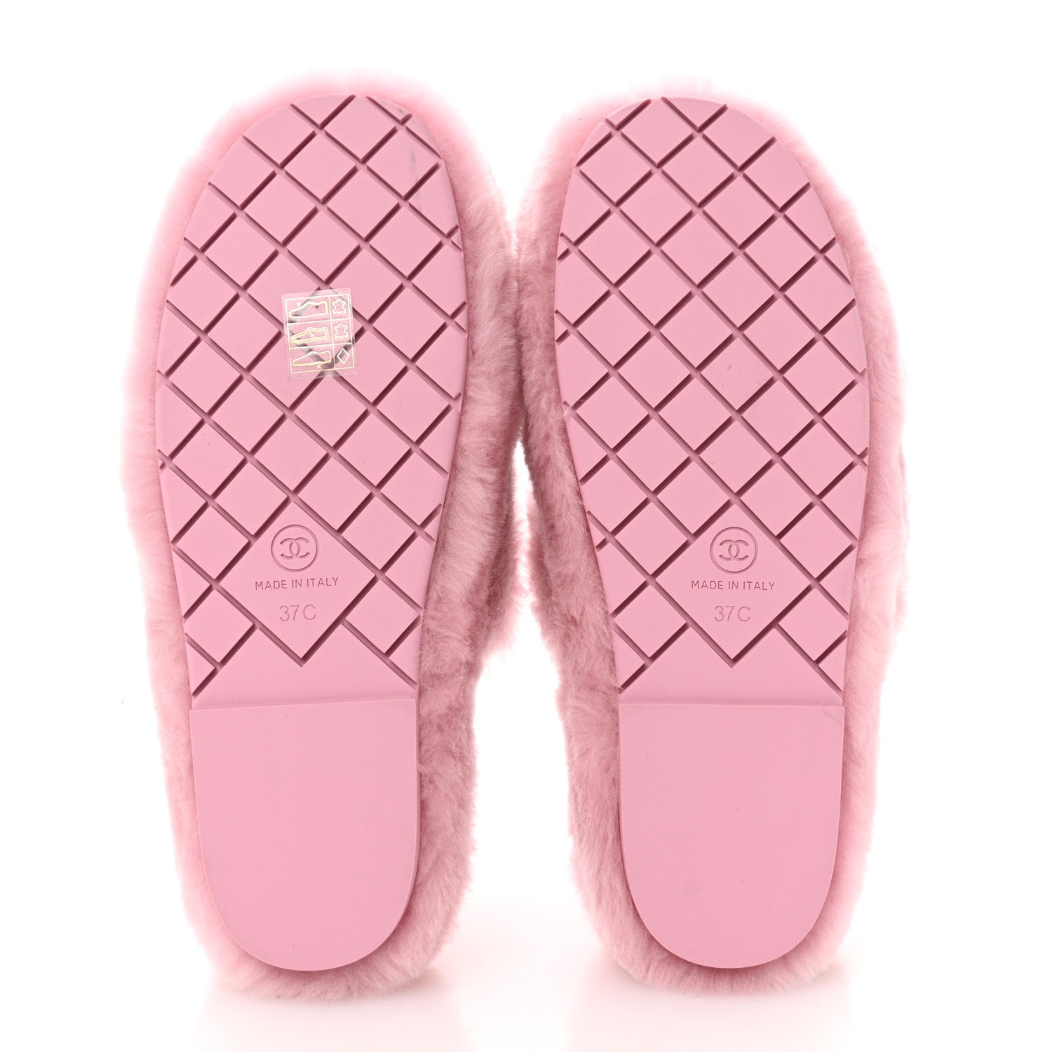 Chanel Shearling CC Flat Mules 37 Pink 6 of 19