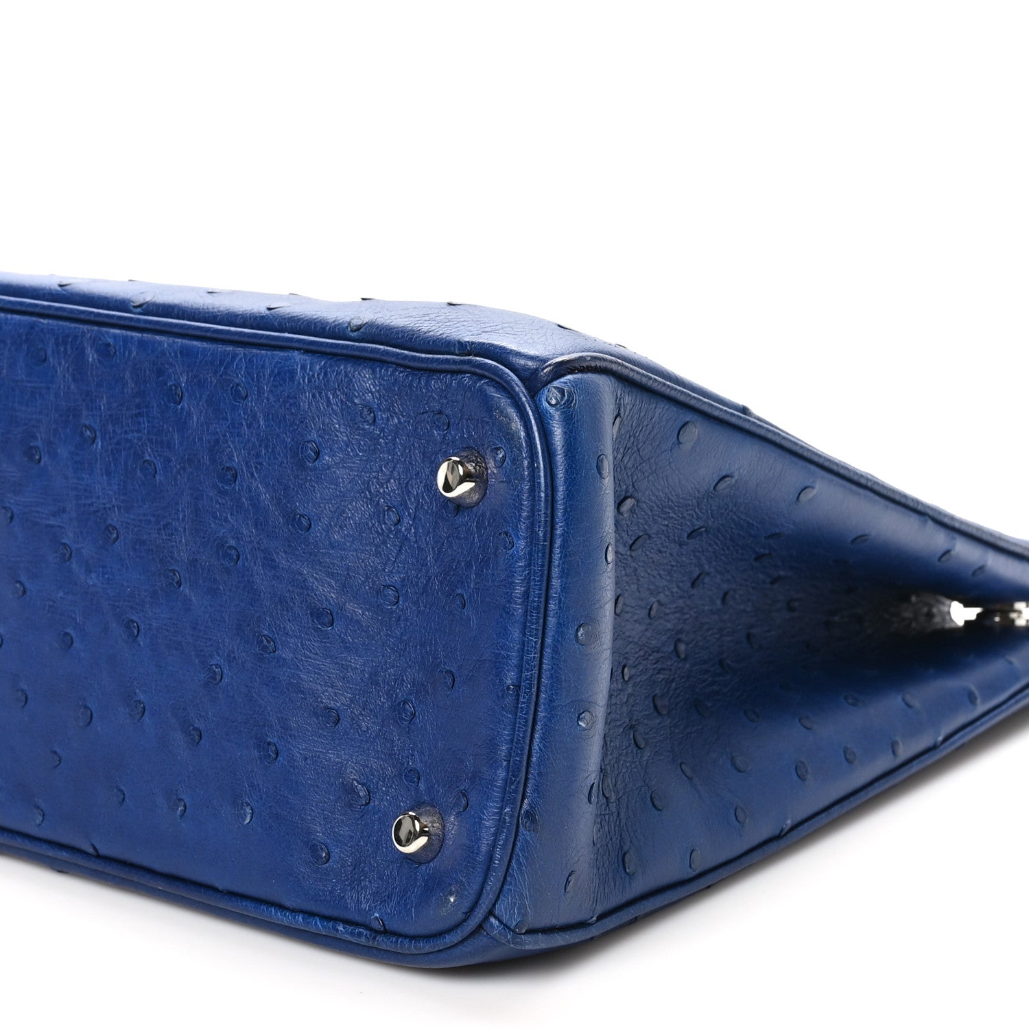 Christian Dior Ostrich Large Diorissimo Tote Blue 11 of 11