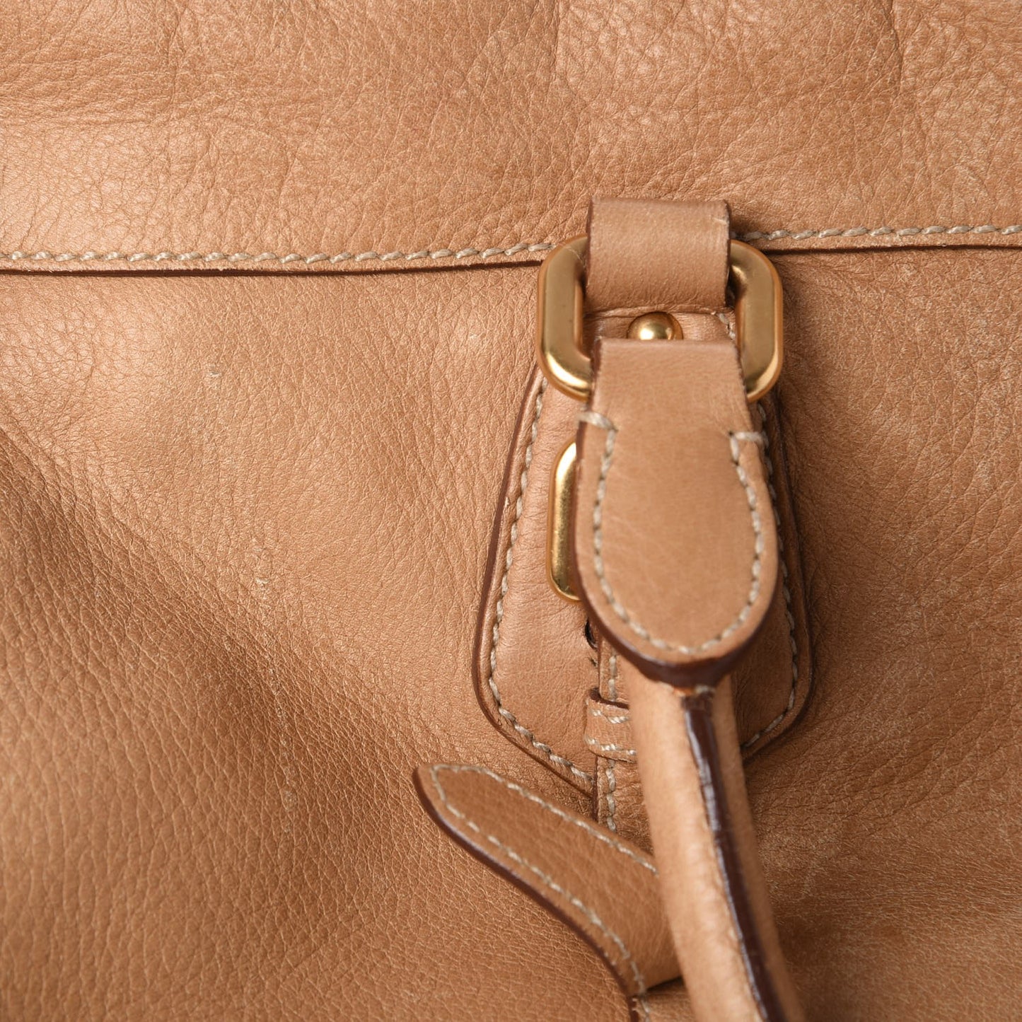Cervo Deerskin Shopping Satchel Naturale