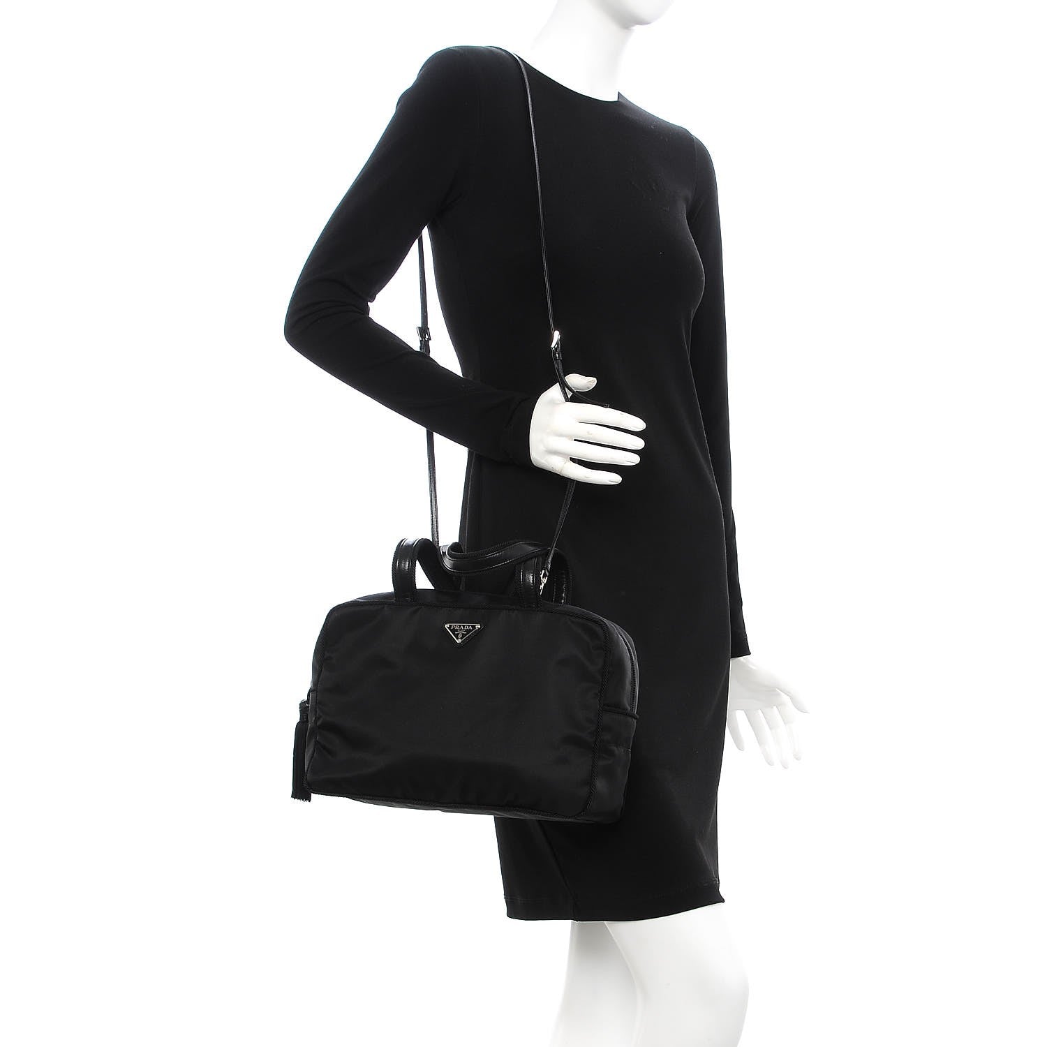 Prada Tessuto Nylon Passama Shoulder Bag Nero Black 2 of 8