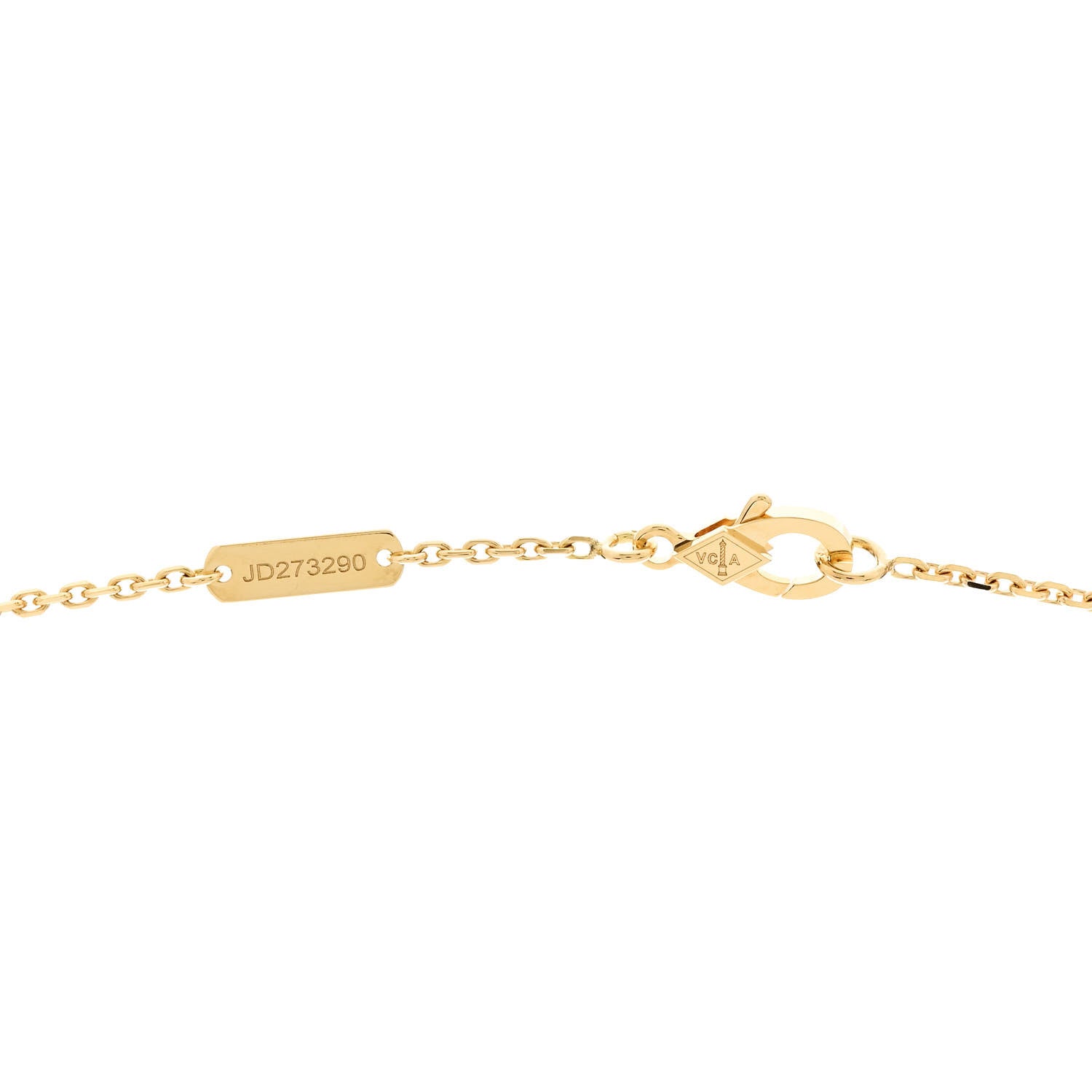 Van Cleef & Arpels 18K Yellow Gold Guilloche Vintage Alhambra Pendant Necklace 5 of 5