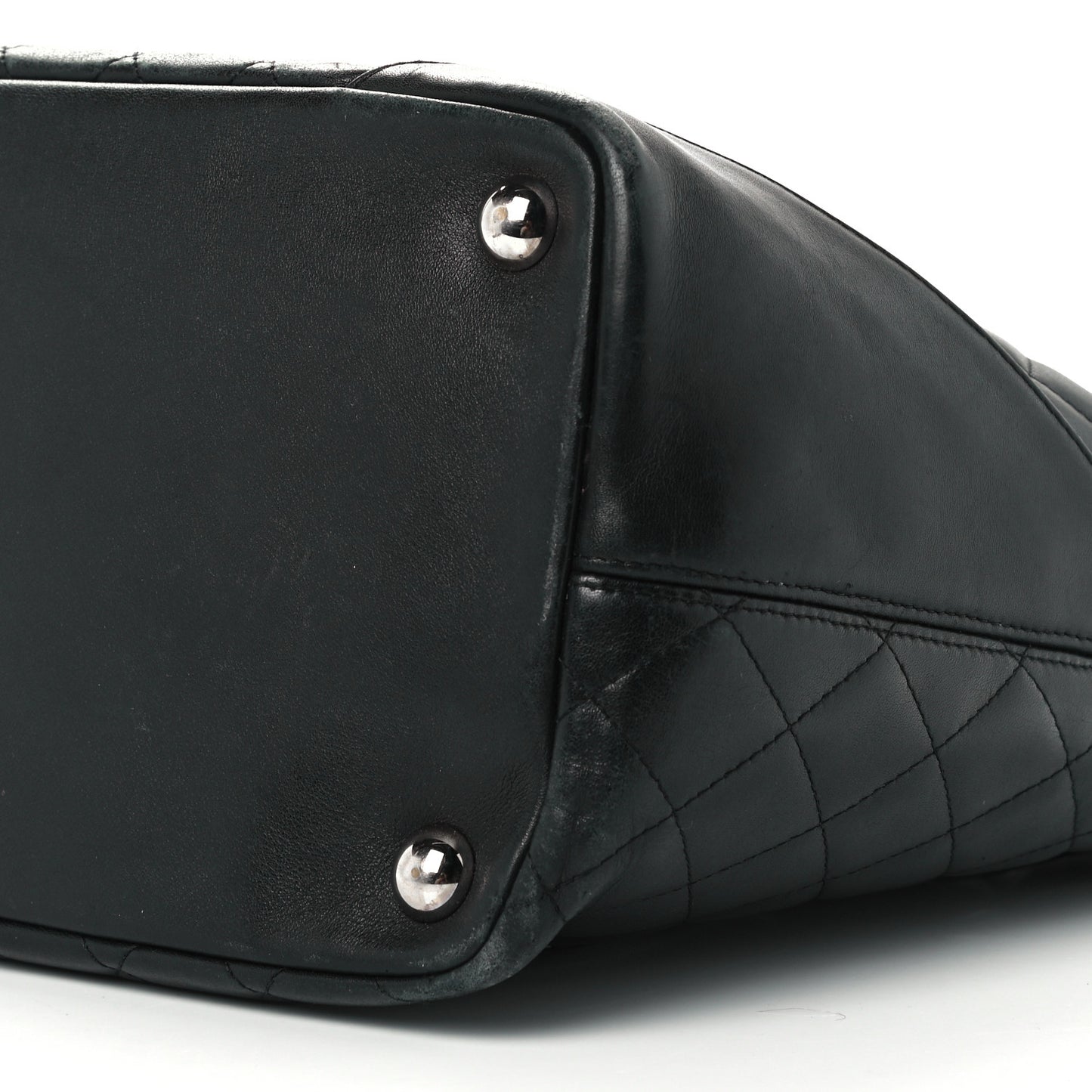 Calfskin Quilted Large Cambon Tote Black