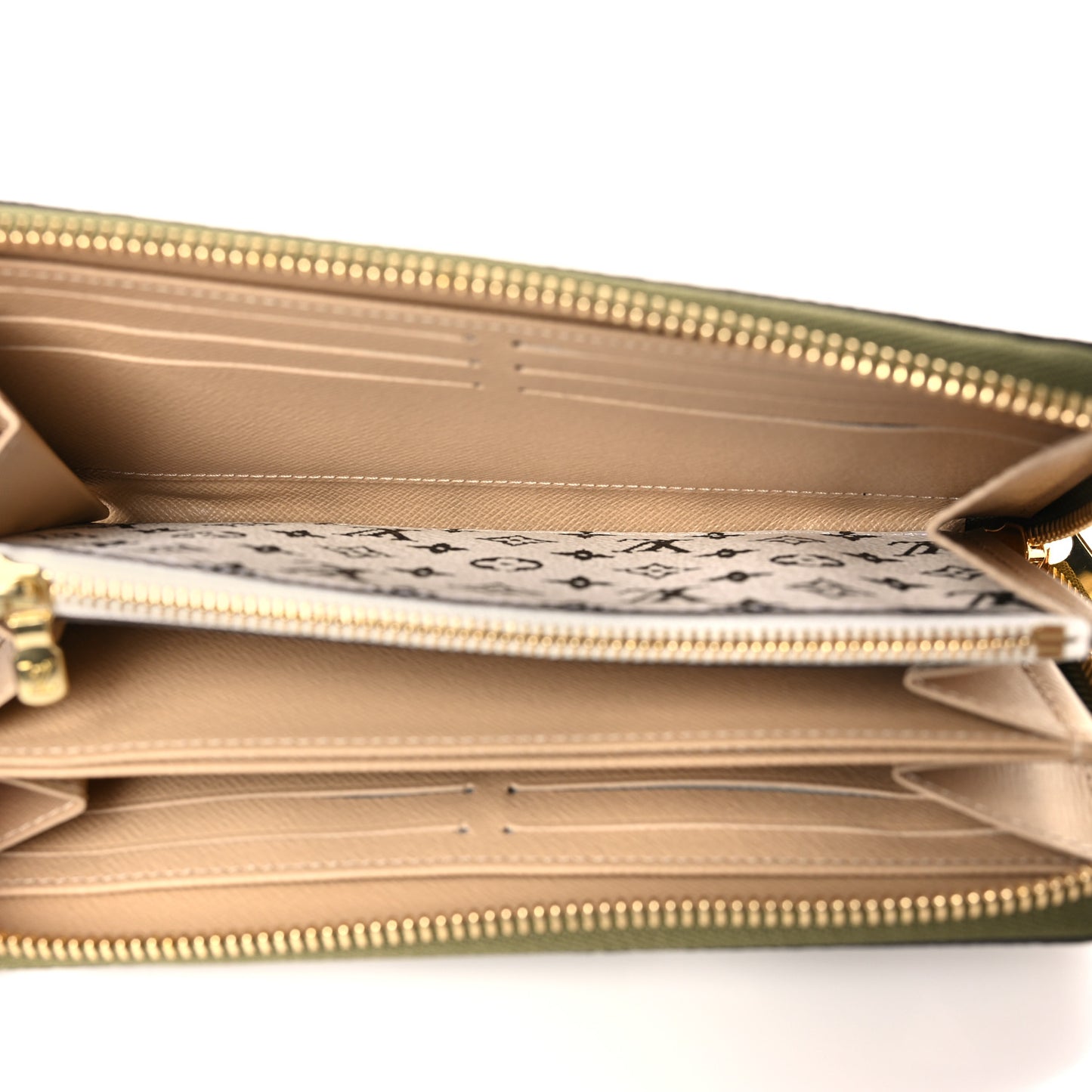 Monogram Giant Zippy Wallet Kaki White