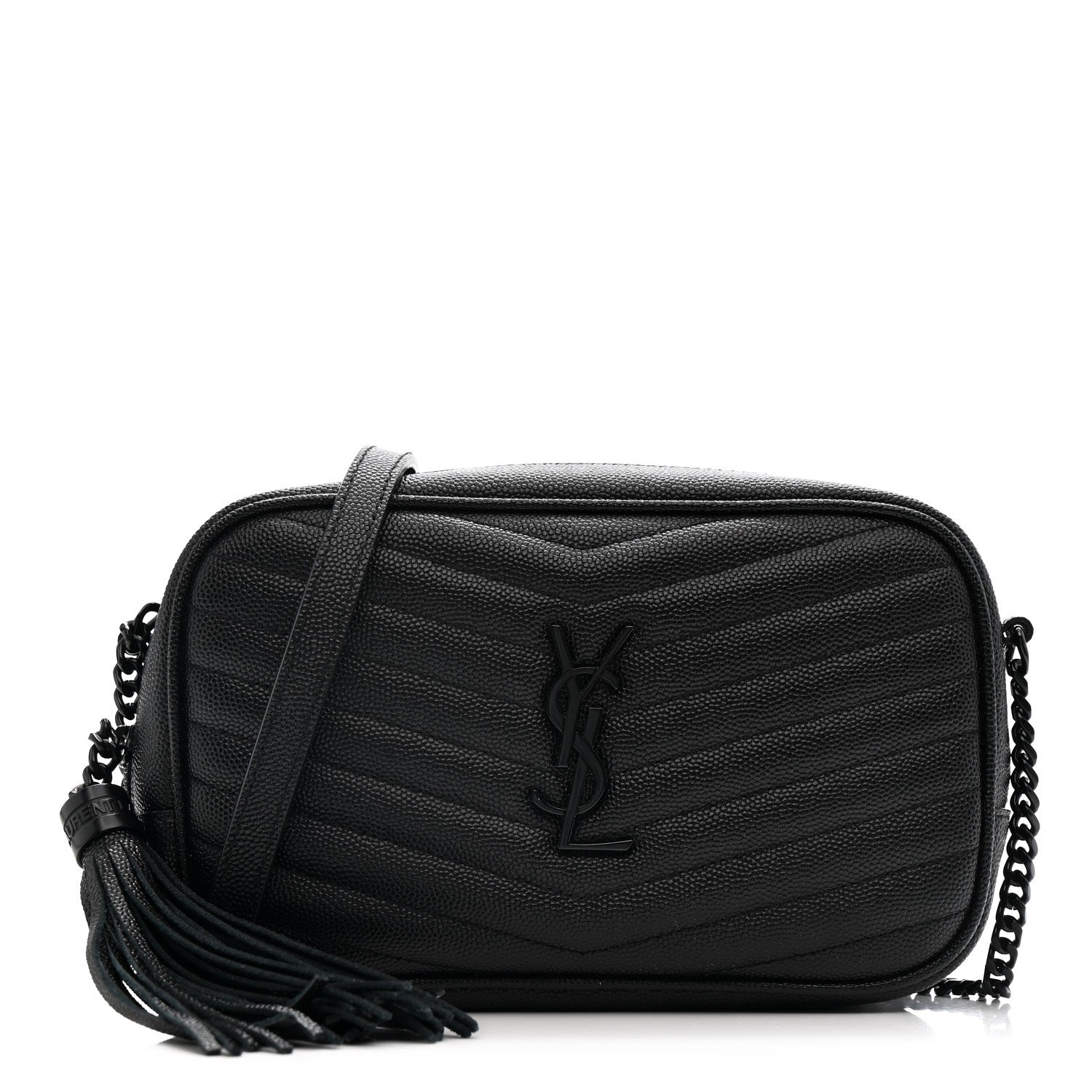 Saint Laurent Grain De Poudre Matelasse Monochrome Monogram Mini Lou Camera Bag Black 1 of 11