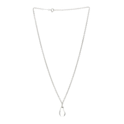 Tiffany Sterling Silver Rock Crystal 16mm Elsa Peretti Teardrop Lariat Necklace 2 of 6