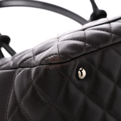 Chanel Calfskin Quilted Large Cambon Bowler Dark Brown 11 of 22