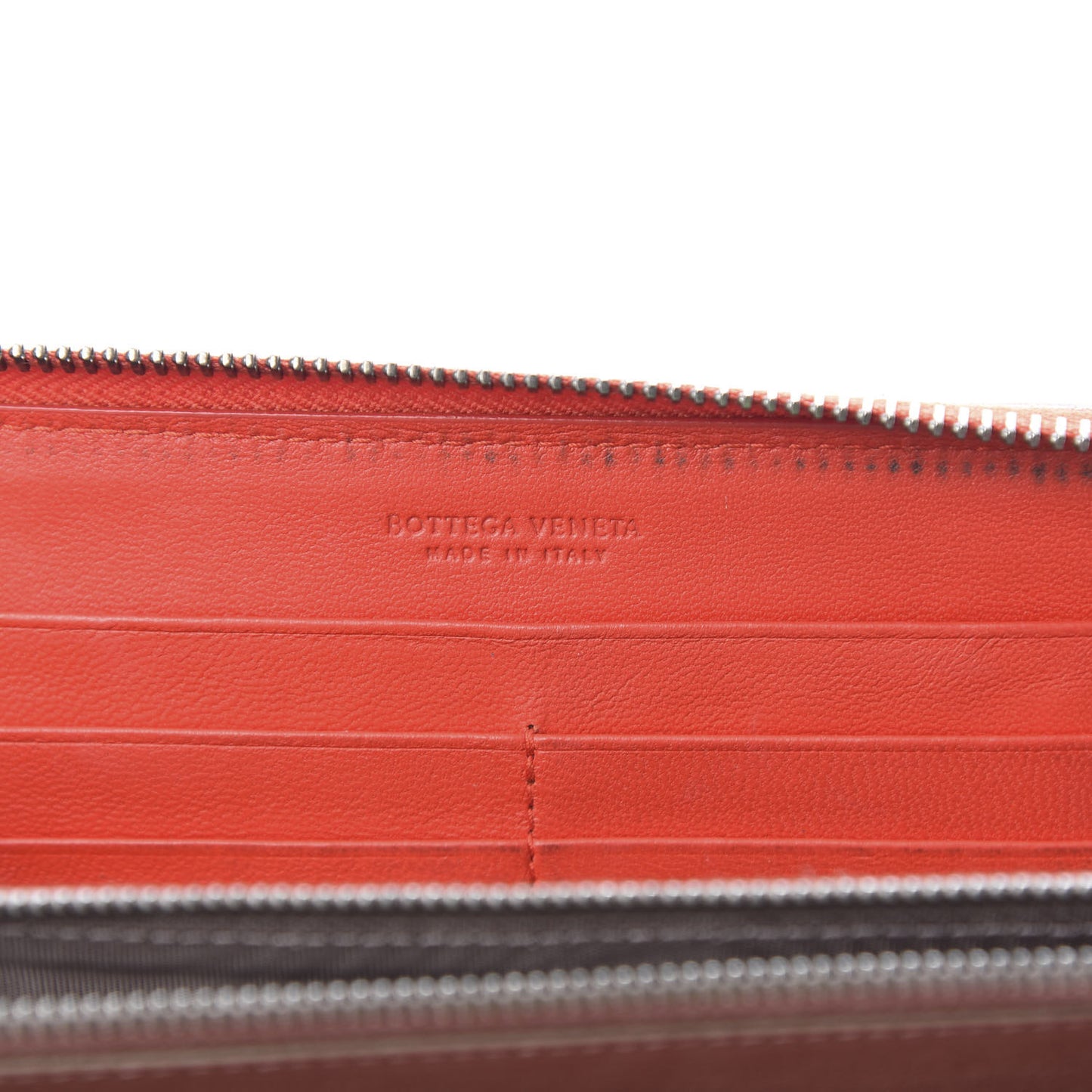 Nappa Intrecciato Zip Around Wallet Red