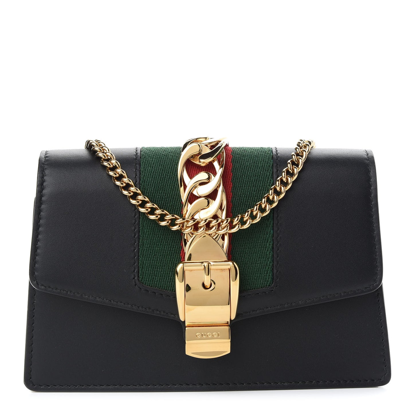 Calfskin Super Mini Sylvie Chain Shoulder Bag Black