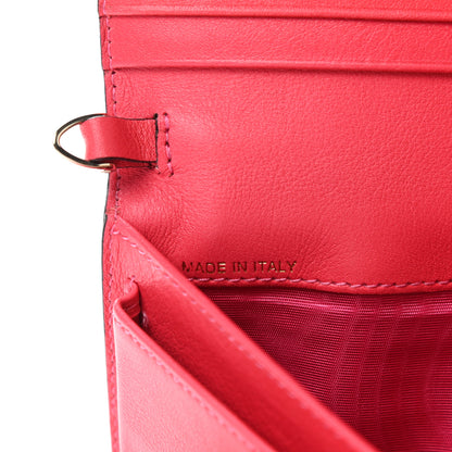 Valentino Garavani Vitello Rockstud Wallet On Strap Deep Rose 7 of 11