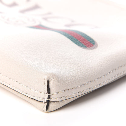 Gucci Pebbled Calfskin Medium Logo Portfolio Clutch White 7 of 9