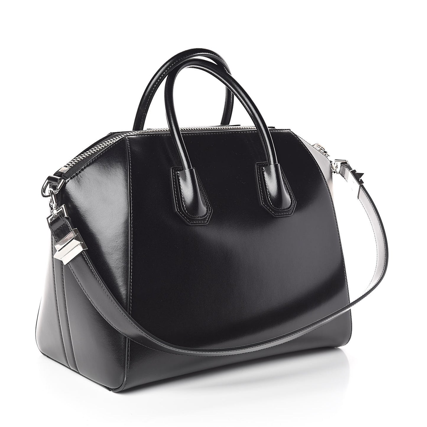 Shiny Lord Calfskin Medium Antigona Black