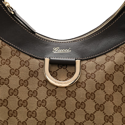 Gucci Monogram Large D Gold Hobo Dark Brown 8 of 10