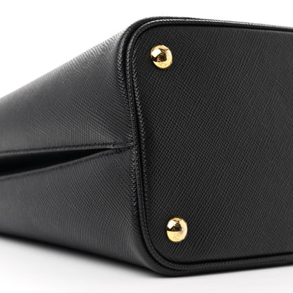 Prada Saffiano Cuir Medium Panier Bucket Bag Black Fuoco 10 of 11