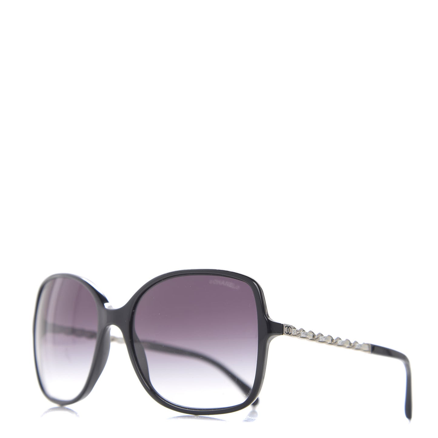 Lambskin Square Chain Sunglasses 5210-Q Black