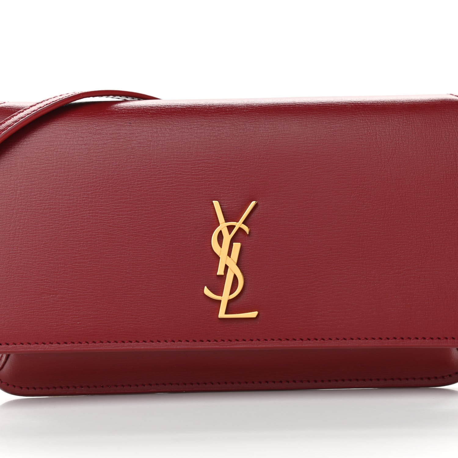 Saint Laurent Smooth Calfskin Monogram Phone Holder Crossbody Opyum Red 9 of 10