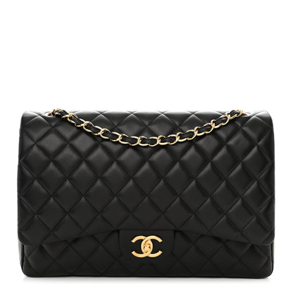 Chanel Lambskin Quilted Maxi Double Flap Black 1 of 11