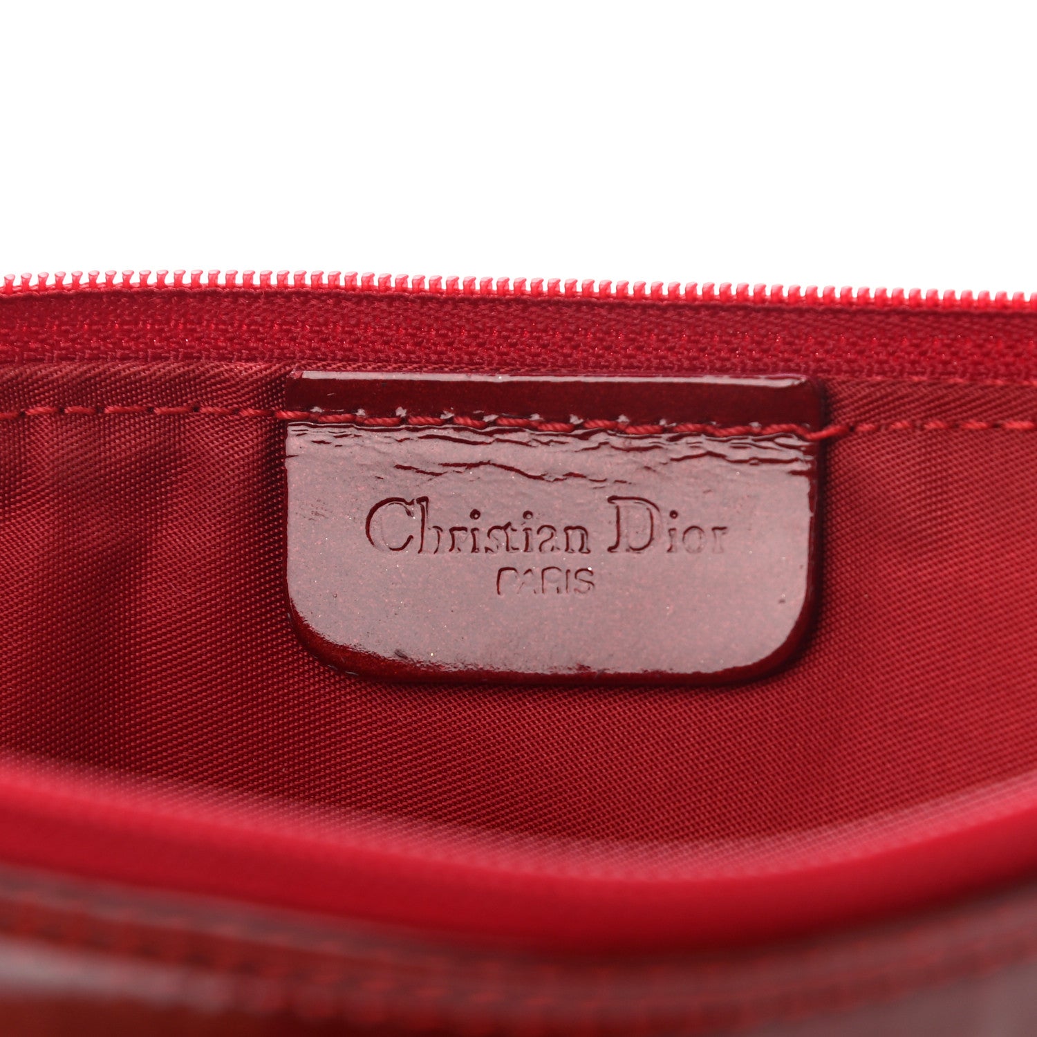 Christian Dior Patent Monogram Mini Saddle Pochette Red 6 of 10