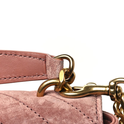 Saint Laurent Suede Matelasse Chevron Monogram Mini College Bag Barely Pink 11 of 12
