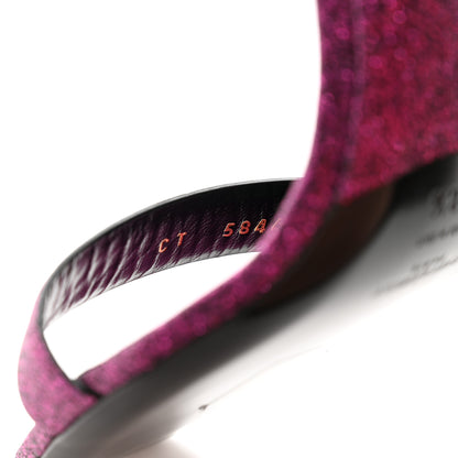 Saint Laurent Glitter Amber 105 Ankle Strap Sandals 38.5 Fuchsia 9 of 9