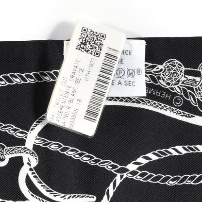 Hermes Silk Passementerie Maxi Twilly Cut Black White Beige 4 of 4