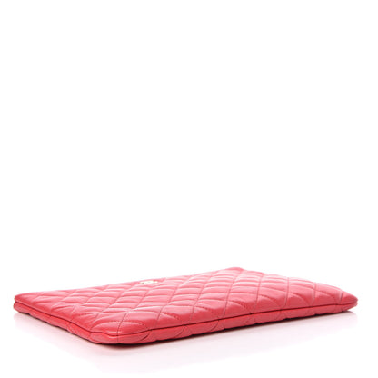Chanel Lambskin Quilted Medium Cosmetic Case Red 4 of 10